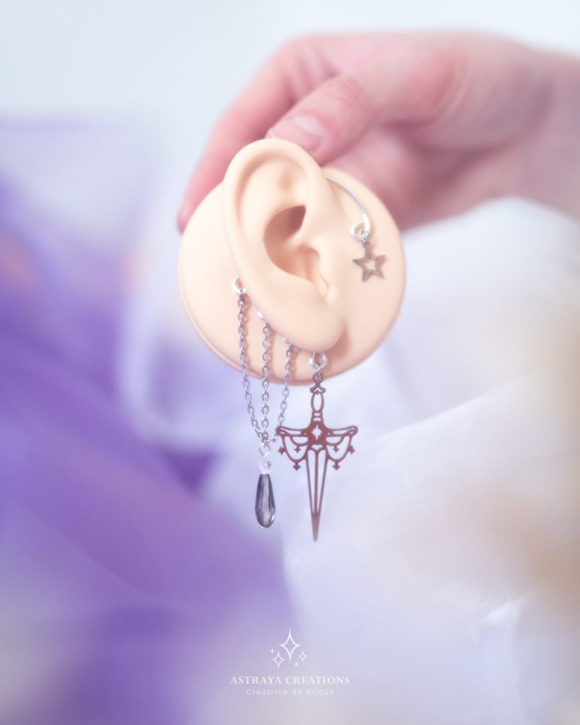 Alternatives aux piercings astéria, manchette d'oreille